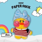 Ducky™ - Paper Duck knuffel - Knuffel Eend - 30cm - Beau