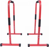 Gorilla Sports Dip Bars Deluxe Rood - Push up stand bar