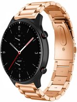 Stalen Smartwatch bandje - Geschikt voor Strap-it Amazfit GTR 2 stalen band - rosé goud - GTR 2 - 22mm - Strap-it Horlogeband / Polsband / Armband