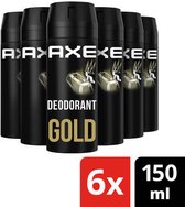 AXE Gold Temptation Deodorant - 6 x 150 ml - Voordeelverpakking