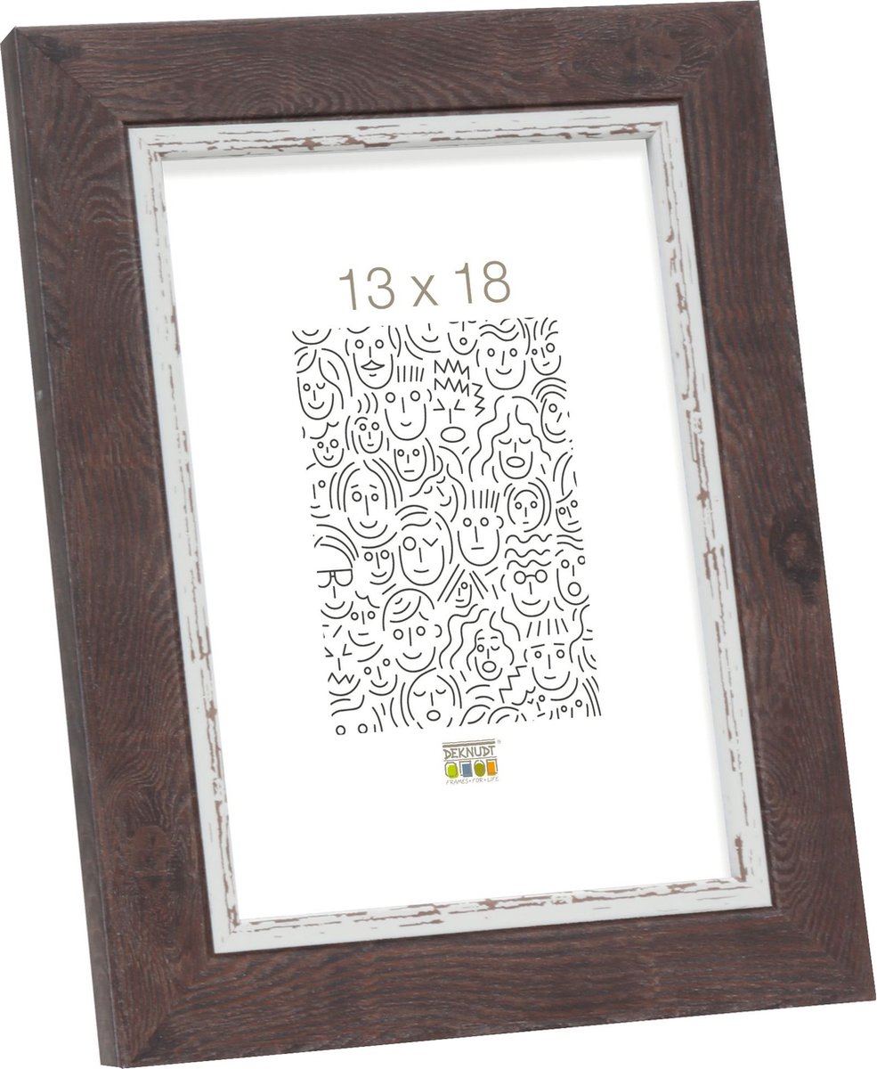 Deknudt Frames fotolijst S45VY2 - bruine houttint - voor foto 13x18 cm