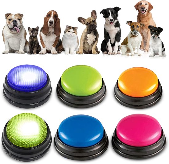 BFreshPets Praatknop voor Honden - 6 stuks - Dogbuttons - Hondenspeelgoed - Honden training - Laat uw Huisdier Spreken