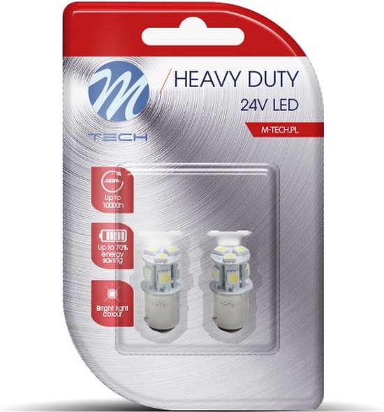 Foto: M tech led bay15d p21 5w 24v heavy duty 8x led diode wit set