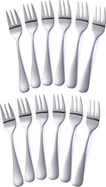 Set van 12 gebaksvorkjes - Taartvorkjes - 13.8cm - RVS - Kleine vorkjes - Zilver Set van 12 gebaksvorkjes - Taartvorkjes - 13.8cm - RVS - Kleine vorkjes - Zilver
