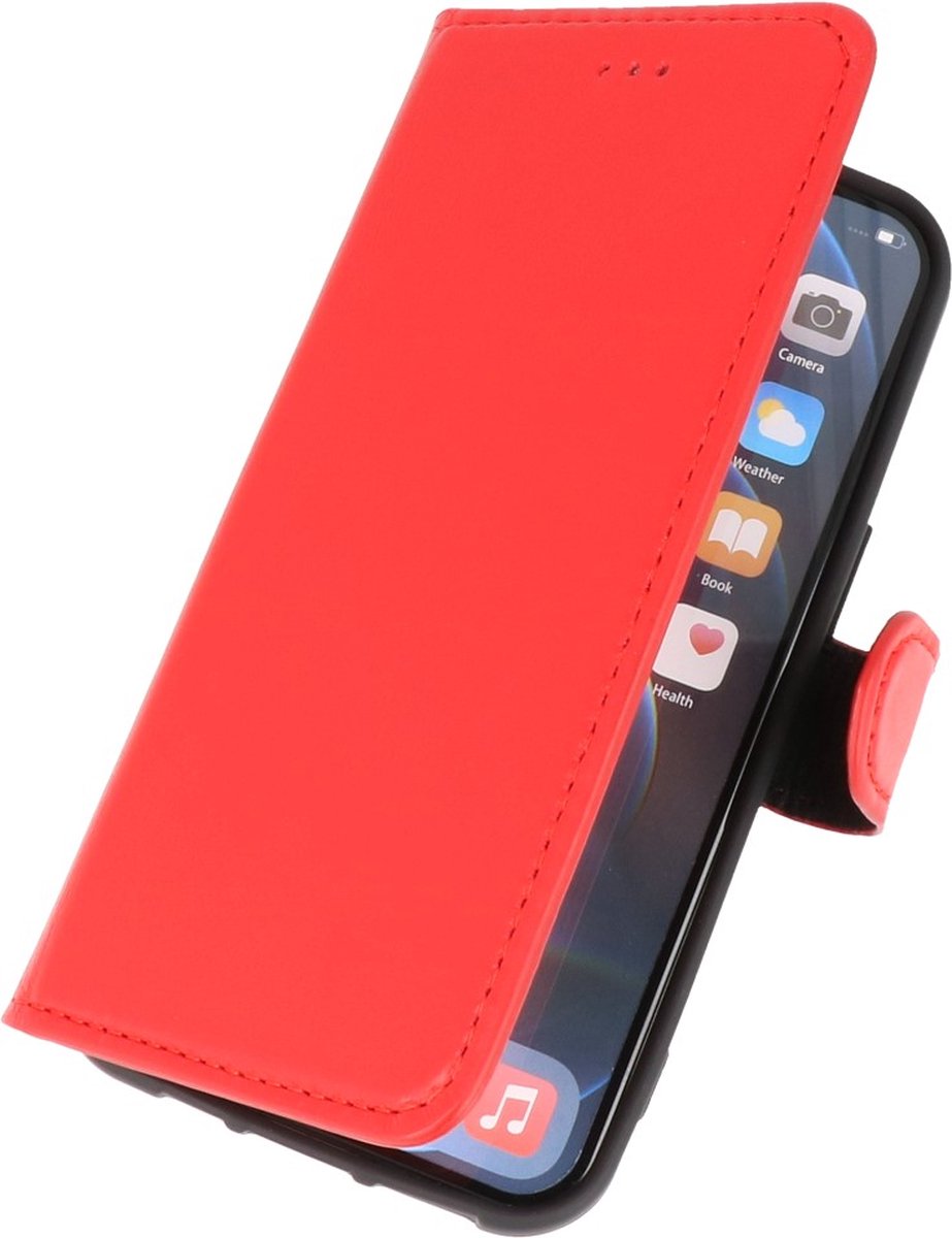 Galata Lederen iPhone 13 Hoesje - BookCase - Rood
