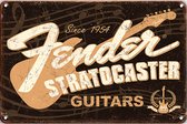 Signs-USA - Promotie Sign - metaal - Fender Stratocaster - 30 x 40 cm