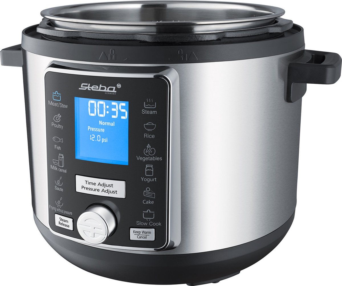 Afbeelding 2 van Steba DD3 Smart - Multicooker - 12 kookfuncties - 6 liter - Snelkookpan, Slow Cooker, Rijstkoker, Stomer, Voedselverwarmer, Sauteren, Yoghurtmaker