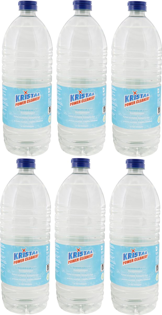 Kristal schoonmaakazijn Eucalyptus 6X1 liter kalk en groene aanslag verwijderen Voor binnen en buiten Schoonmaakmiddel Schoonmaakvloeistof