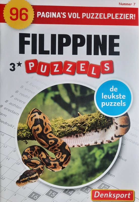 modder Extra Dosering Denksport Filippine 3 sterren puzzelboek - Filippine puzzels 96 pagina's  puzzelboekje... | bol.com
