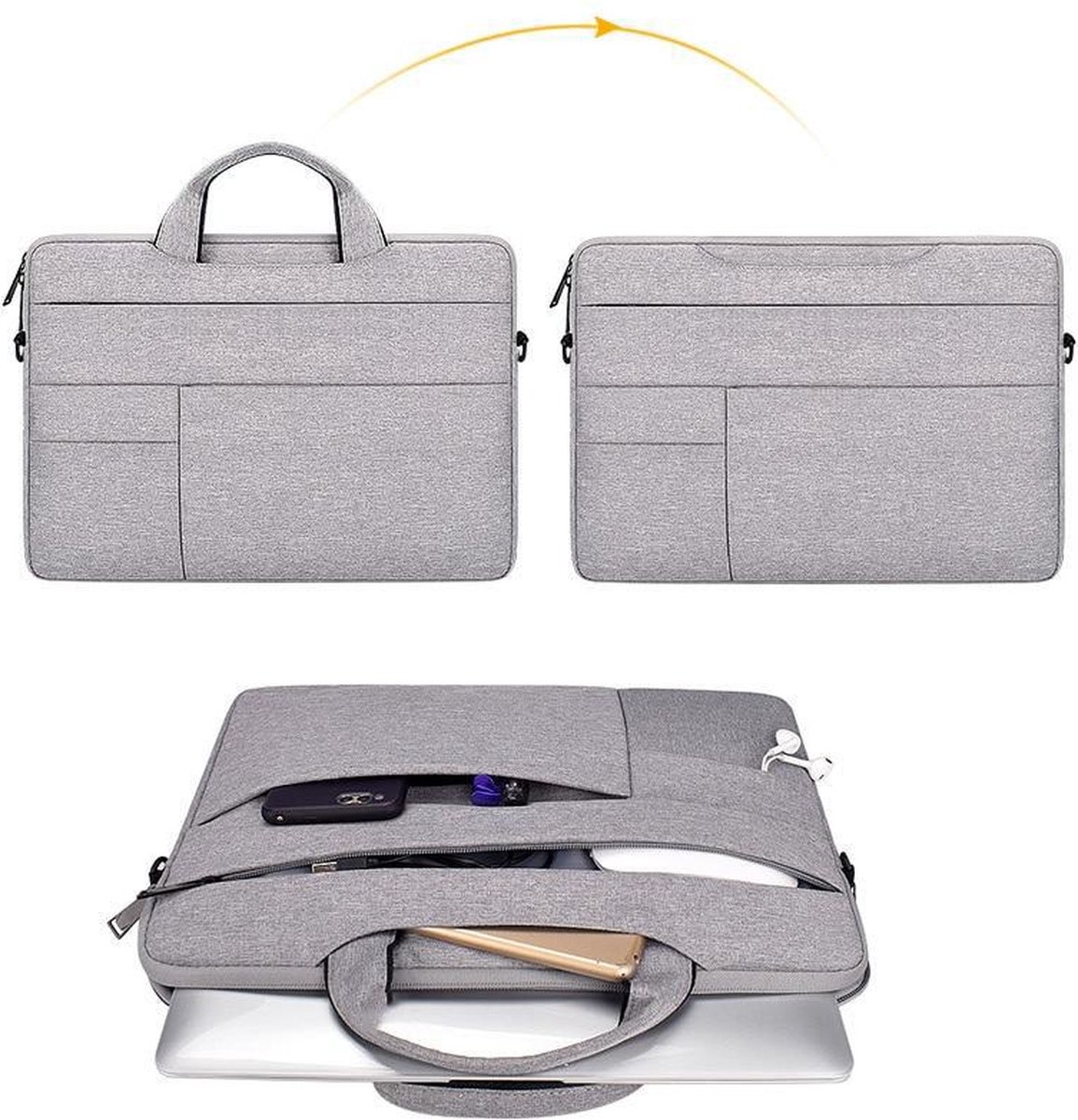 Sacoche Bord 13' pour PC TOSHIBA Housse Protection Pochette Ordinateur  Portable 13 Pouces (GRIS)