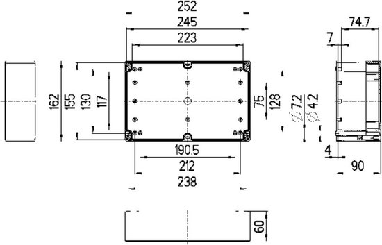 Spelsberg TG ABS 2516-9-o Installatiebehuizing 252 x 162 x 90 ABS Grijs-wit (RAL 7035) 1 stuk(s)
