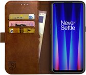 Rosso Element Book Case Wallet Hoesje Geschikt voor OnePlus Nord CE 2 | Portemonnee | 3 Pasjes | Magneetsluiting | Stand Functie | Bruin