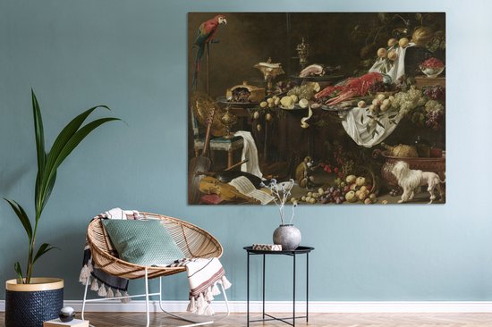 Toile Peinture Pronk nature morte - 160x120 cm - Décoration murale XXL