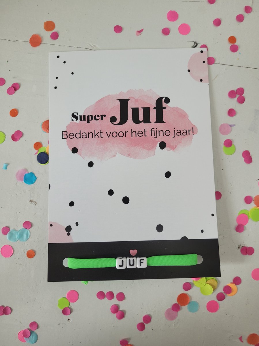 Goedkoopste juf meester bedankje cadeautje leerkracht juffendag armbandje