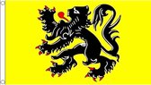 *** Vlaamse gemeenschap vlag 90 x 150 cm - België Wielrennen - Drapeau Flandre - Van Heble® ***