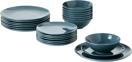Services de table 18 pièces, assiettes noires, cuisine, 3 tailles  différentes -... | bol.com