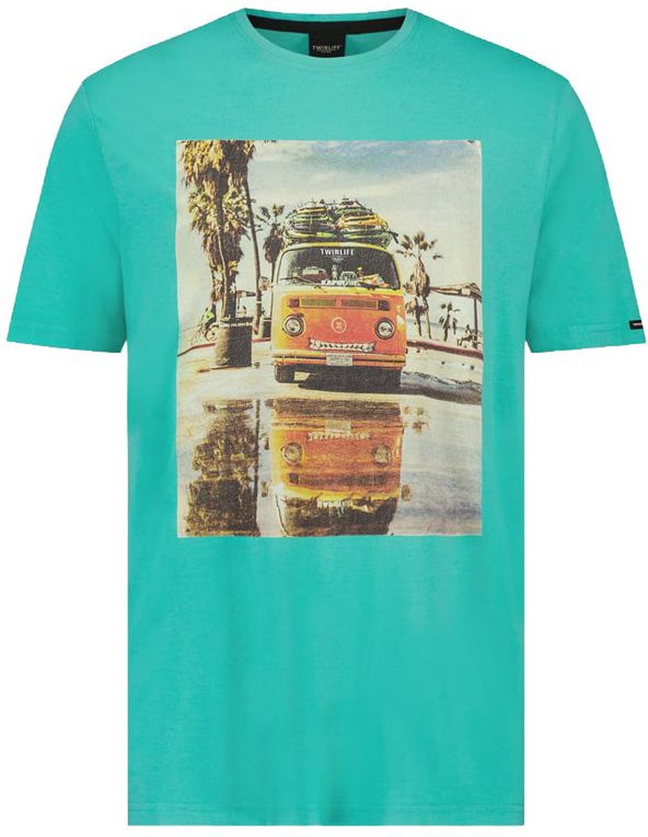 Twinlife T-shirt T Shirt Crew Bamboo Sunshine Tw13513 Bright Aqua 550 Mannen Maat - XL