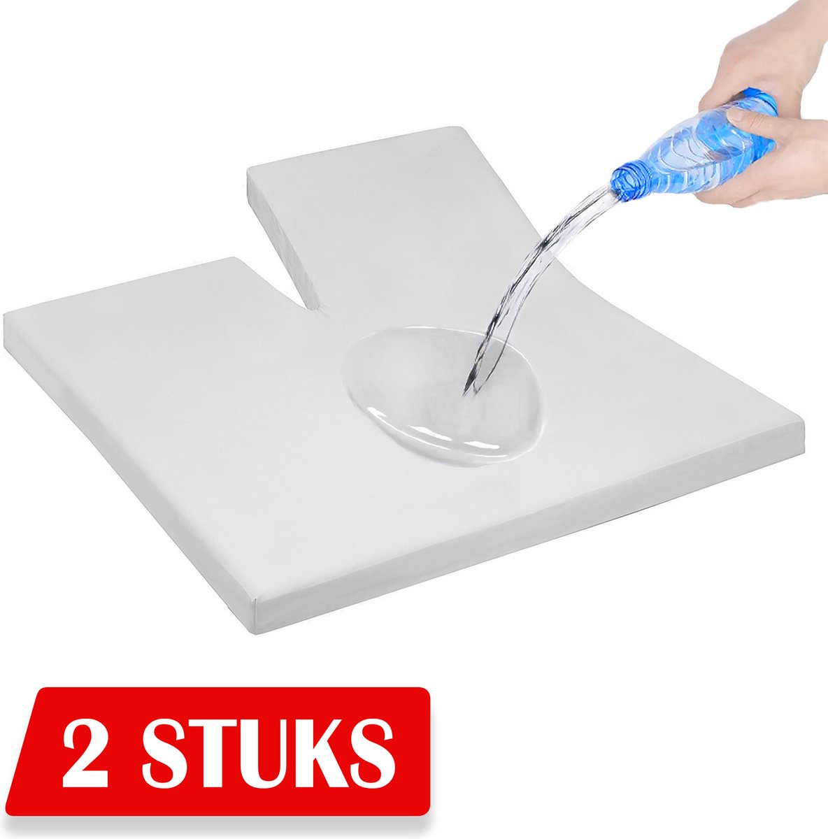 2x Splittopperbeschermer Waterdicht - Split topperbeschermer - Hoeslaken badstof - Antibacteriëel - Rondom Elastiek | Wit | Waterdichte Matras Beschermer Incontinentie Splittopper beschermer 160 x 200