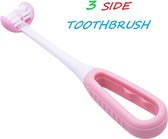 Kindertandenborstel - Nieuwste tandenborstel voor kinderen - 3 Kanten Borstel - 3D - Roze - 4 tot 12 jaar