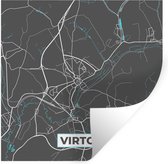 Stickers muraux - Plan de la ville - Grijs - Carte - Virton - België - Carte - 100x100 cm - Feuille adhésive XXL
