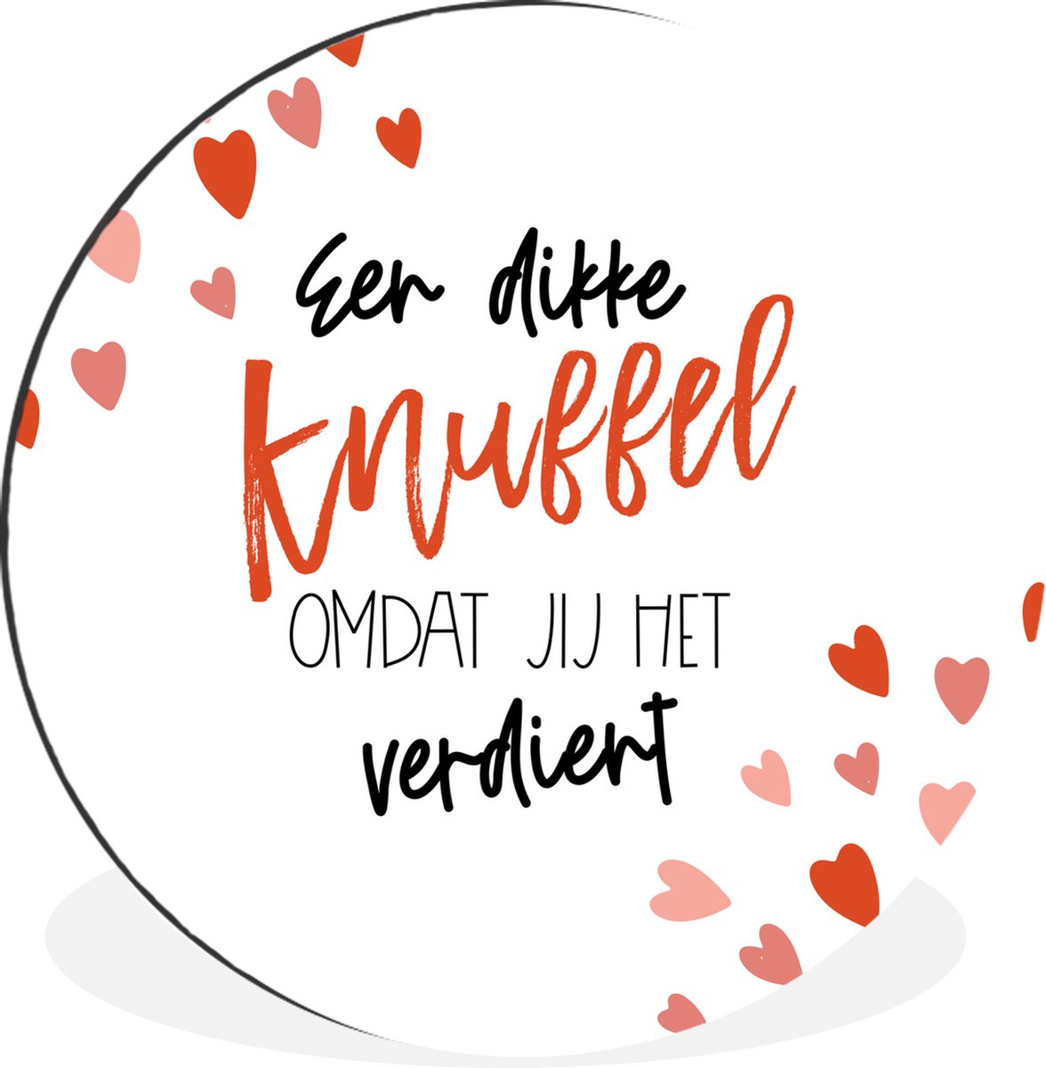 WallCircle Wandcirkel - Muurcirkel - Sterkte - Quotes - Rood - Aluminium - Dibond - 140x140 cm - Binnen en Buiten Multicolor