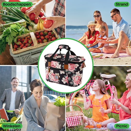 Brisby 4 Laags Geïsoleerde Koeltas - Boodschappentas 21 Liter - Bloemetjes van Brisby — afbeelding 4