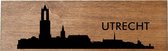 Houten palisander skyline Utrecht - Gebrand hout - Wanddecoratie / muurdecoratie - 38cm x 11.5cm x 12mm - Domtoren