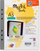 MyArt®Book A5 225 gr/m2 gekleurd schetspapier 4 kleuren assorti - 20 vel per set