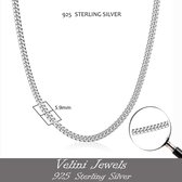 Velini jewels-5.9MM Cubaanse halsketting-925 Zilver Ketting-  roestvrij ketting-50+5 cm verlengstuk met anker slot