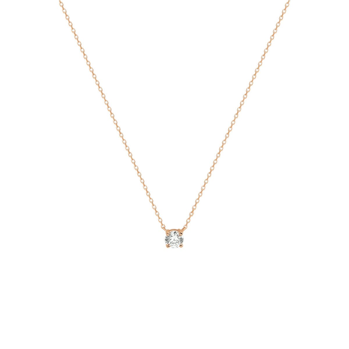 14K rosegoud collier zirkonia 0,8 mm 40 - 42 - 44 cm 4401255