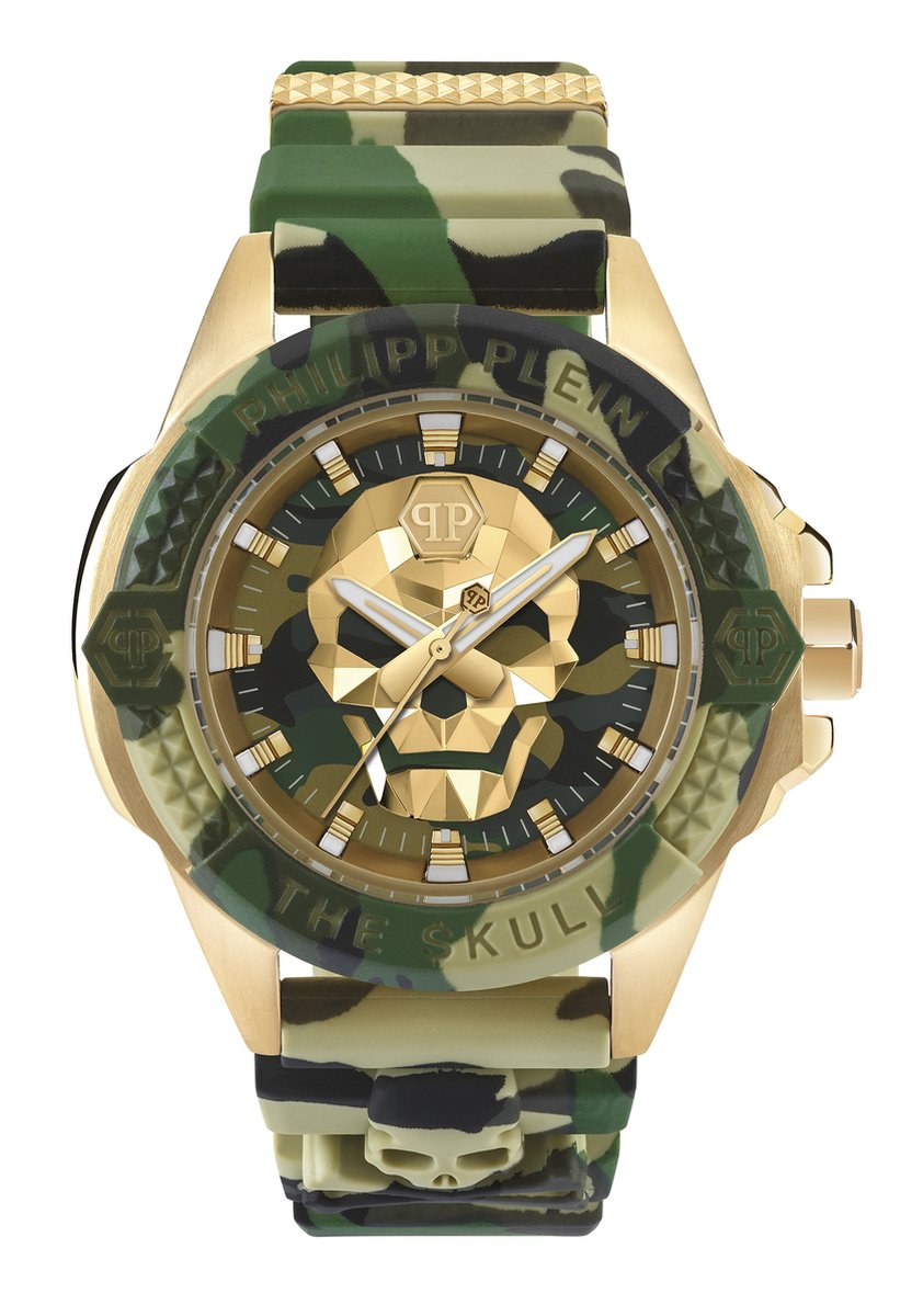 Philipp Plein The $Kull PWAAA0921 Horloge - Siliconen - Groen - Ø 44 mm