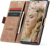 Hoesje geschikt voor Samsung Galaxy S22 Ultra - Book Case Leer Slimline Bruin