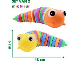 foto van Fidget finger slug-slak-mix kleur-caterpillar - Set van 2