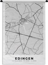 Tapisserie - Tapisserie - Carte - Carte - Plan de Ville - Enghien - België - Zwart Wit - 90x135 cm - Tapisserie