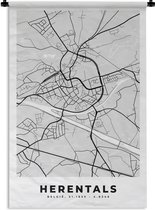 Tapisserie - Tapisserie - Zwart Wit - België - Carte - Plan de ville - Carte - Herentals - 90x135 cm - Tapisserie