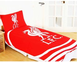 Liverpool FC - 1-Persoons dekbedovertrek - Reversible - Rood/Wit - 135 x 200 cm