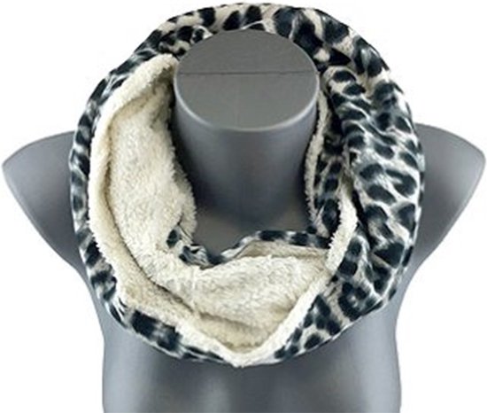 Fleece Colsjaal Dames - Sneeuwpanter Wit - Infinity Scarf