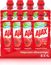 Ajax Allesreiniger Fête des Fleur Rode Bloem 8 x 1L - Voordeelverpakking