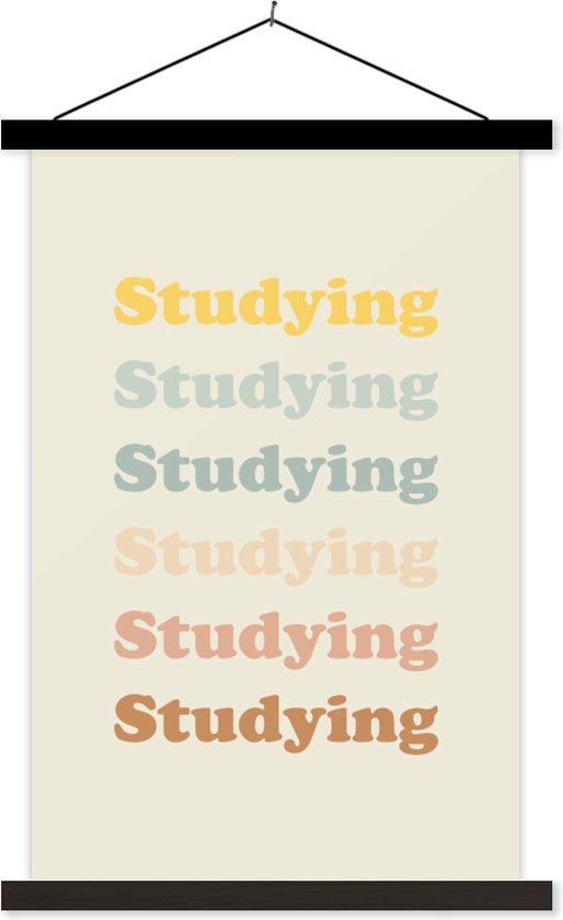 Porte-affiche avec affiche - Affiche scolaire - Citations - Étudier - Student - 120x180 cm - Lattes noires
