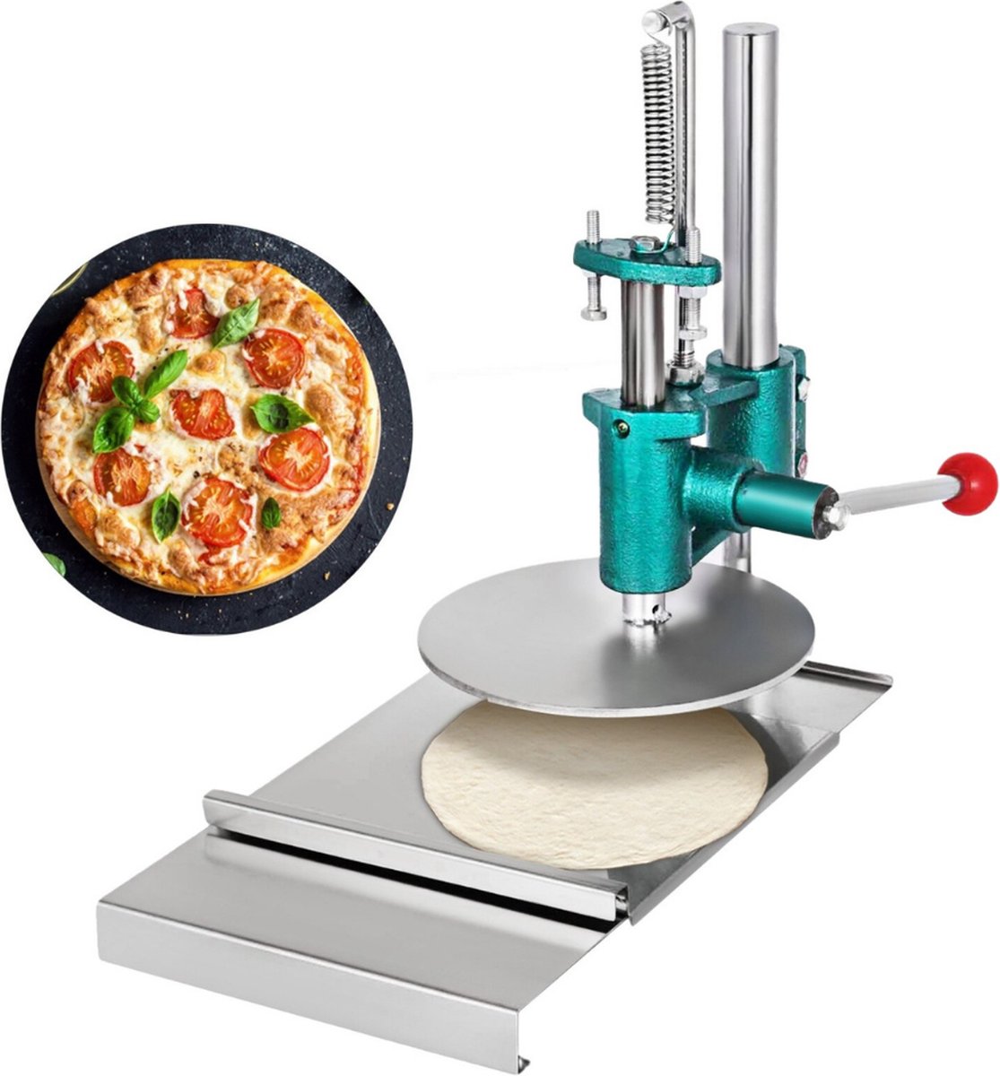 Pizza Deegpers - Deegroller - Pizza Deeg - Tortilla Bodem - Pizzabodem Deegpers - Bakken - Professioneel