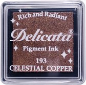DE-SML-193 Delicata glitter inkt - stempelkussen klein - celestial copper - koper