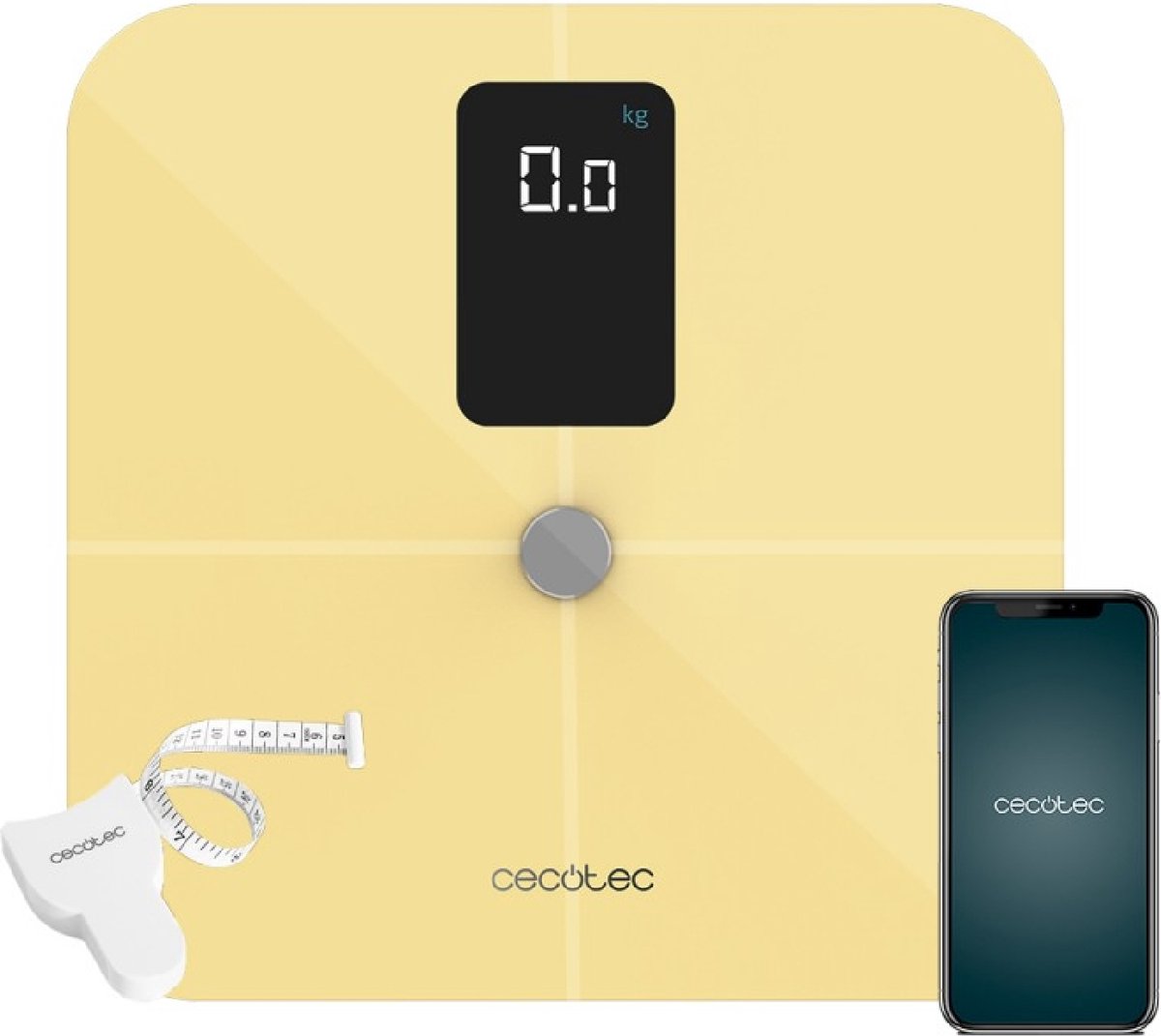 Cecotec Badkamerweegschaal Surface Precision 10400 Smart Healthy Vision Yellow