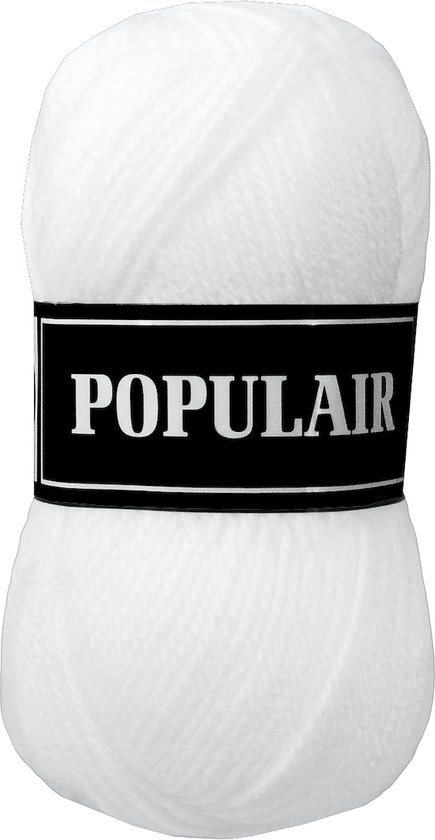 Beijer BV Popular fil acrylique - blanc (01) - 5 pelotes