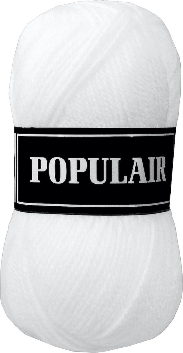Beijer BV Populair acryl garen - wit (01) - pakket 5 x 50 gram - haakgaren - breigaren