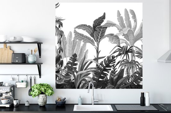 Stickers muraux - Jungle - Feuilles - Plantes - 120x120 cm - Film Adhésif XXL