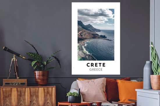 Stickers muraux - Film autocollant - Crète - Grèce - Mer - 80x120 cm - Film adhésif - Stickers muraux Chambre d'enfant - Papier peint autocollant