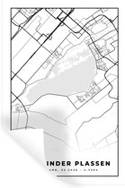 Muurstickers - Sticker Folie - Stadskaart - Westeinder Plassen - Nederland - Kaart - Plattegrond - 20x30 cm - Plakfolie - Muurstickers Kinderkamer - Zelfklevend Behang - Zelfklevend behangpapier - Stickerfolie