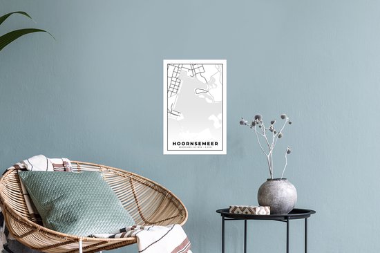 Muurstickers - Sticker Folie - Groningen - Plattegrond - Stadskaart - Kaart - Hoornsemeer - 20x30 cm - Plakfolie - Muurstickers Kinderkamer - Zelfklevend Behang - Zelfklevend behangpapier - Stickerfolie