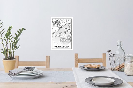 Muurstickers - Sticker Folie - Plattegrond - Kaart - Stadskaart - Maasplassen - 20x30 cm - Plakfolie - Muurstickers Kinderkamer - Zelfklevend Behang - Zelfklevend behangpapier - Stickerfolie