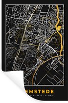Stickers muraux - Heemstede - Carte - Plan de la ville - Carte - Black and Gold et Or - 20x30 cm - Feuille adhésive